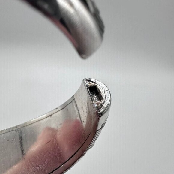 Brighton Bracelet Hinged Silver Tone Imitation Pearls Cuff Magnetic Closure - Picture 6 of 14